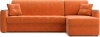 Диван угловой Ницца 1.4 оранжевый/накладка венге 252х156х90