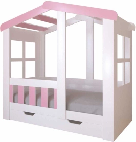 Кровать детская с ящиком Астра Розовый 80х160