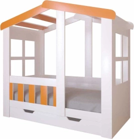 Кровать детская с ящиком Астра Оранжевый 80х160