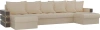 П-образный диван Венеция Рогожка 300х150х85 Серый/Бежевый