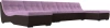 П-образный модульный диван Монреаль Long Микровельвет/Экокожа 383х171х84 Сиреневый/Коричневый (без декор. подушек)