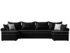 П-образный диван Элис Велюр 340х160х93 Черный/Фиолетовый