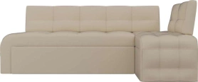 Кухонный диван угловой Люксор Экокожа Бежевый 212х115х81 (без декор. подушек)