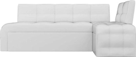 Кухонный диван угловой Люксор Экокожа Белый 212х115х81 (без декор. подушек)