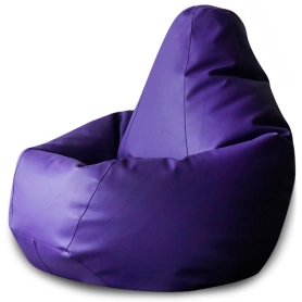 Кресло Мешок Груша Фиолетовая ЭкоКожа 85х85х125
