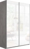 Шкаф-купе Прайм стекло белое/стекло белое 140х57х230 дуб сонома