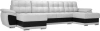П-образный диван Нэстор Велюр 328х147х75 Черный/Голубой (без декор. подушек)
