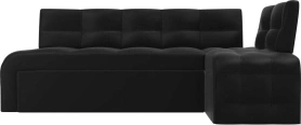 Кухонный диван угловой Люксор Экокожа Черный 212х115х81 (без декор. подушек)