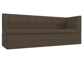Кухонный диван Бриз с углом Рогожка Коричневый 181х62х85 (без декор. подушек)