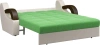 Диван-кровать Мадрид 1.6 зеленый/беж кожзам/ коричневая накладка 192х107х90 (без декор. подушек)