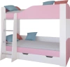 Кровать двухъярусная Астра 2 с ящиком Белый/Розовый 80х190