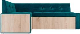 Кухонный диван угловой Таллин 210х140х83 сине-зеленый левый (без декор. подушек)