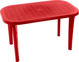 Стол садовый пластиковый  СП2-МТ005 овальный красный 138х83х74