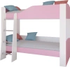 Кровать двухъярусная Астра 2 без ящика Белый/Розовый 80х190