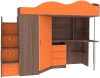 Кровать-чердак Пионер Бодего темный/Оранжевый 80х190