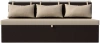 Кухонный диван Метро с углом Экокожа Коричневый/Бежевый 188х64х88