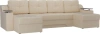 П-образный диван Сенатор Экокожа 300х150х85 Белый/Черный (без декор. подушек)