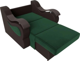 Кресло-кровать Меркурий Велюр/Экокожа 92х110х93 Зеленый/Коричневый