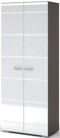 Шкаф ВЕГАС 80х57х200 Белый глянец/Венге