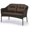 Плетеный диван S54A-W53 136х75х83 коричневый