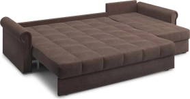 Диван-кровать угловой с оттоманкой Палермо 304х162х90 шоколадный