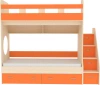 Кровать двухъярусная Юниор-1 Дуб молочный/Оранжевый 80х190