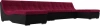П-образный модульный диван Монреаль Long Микровельвет/Экокожа 383х171х84 Бордовый/Черный (без декор. подушек)