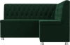 Кухонный диван угловой Мирта Велюр Зеленый 151х125х90 (без декор. подушек)