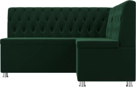 Кухонный диван угловой Мирта Велюр Зеленый 151х125х90 (без декор. подушек)