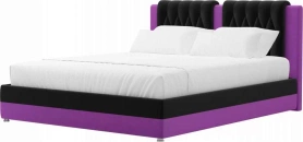 Кровать Камилла Микровельвет 160х200 Черный/Фиолетовый