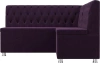 Кухонный диван угловой Мирта Велюр Фиолетовый 151х125х90 (без декор. подушек)