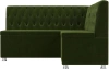 Кухонный диван угловой Мирта Микровельвет Зеленый 151х125х90 (без декор. подушек)