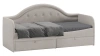 Кровать Адель с мягкой спинкой тип 1 Светло-серый 80х200