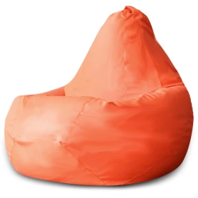 Кресло Мешок Груша Оранжевая ЭкоКожа 70х70х110