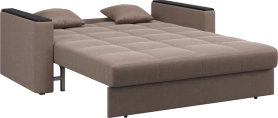 Диван-кровать Неаполь 1.4 коричневый/накладка венге 181х107х90 (без декор. подушек)
