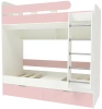 Кровать двухъярусная Юниор-5 Белый/Розовый 80х190
