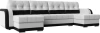 П-образный диван Марсель Экокожа 299х154х93 Белый/Черный (без декор. подушек)
