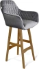Барный стул SHT-ST38/S65 серый/светлый орех