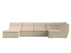 П-образный модульный диван Холидей Велюр 305х167х94 Бирюзовый (без декор. подушек)