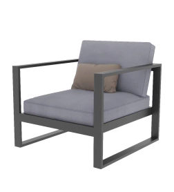 Кресло Лагуна с двумя подлокотниками 66х80х60 серый