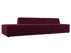 Модульный диван Монс Модерн 280х110х70 Микровельвет бордовый/черный левый (без декор. подушек)