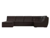 П-образный модульный диван Холидей Велюр 305х167х94 Черный (без декор. подушек)