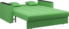 Диван-кровать Неаполь 1.4 зеленый/накладка венге 181х107х90 (без декор. подушек)