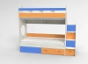 Кровать двухъярусная Юниор-1 Винтерберг/Голубой/Оранжевый 80х190
