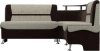 Кухонный диван с правым углом Сидней Корфу/Микровельвет 172х135х89 Серый/Коричневый (без декор. подушек)