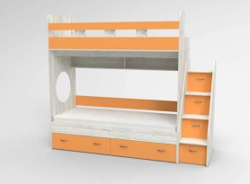 Кровать двухъярусная Юниор-1 Винтерберг/Оранжевый 80х190