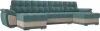 П-образный диван Нэстор Велюр 328х147х75 Бирюзовый/Бежевый (без декор. подушек)
