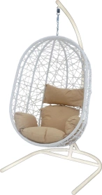 Кресло подвесное Кокон XL белый/бежевый