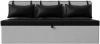 Кухонный диван Метро с углом Велюр Бежевый/Черный 188х64х88