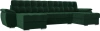 П-образный диван Нэстор Велюр 328х147х75 Зеленый (без декор. подушек)